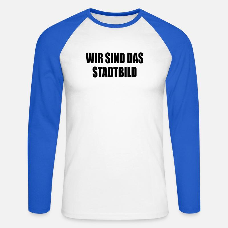 wir sind das stadtbild - Unisex Baseballshirt langarm - Weiß/Royalblau