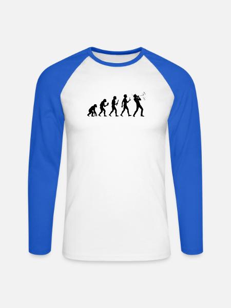 Instrument Harmonica Evolution Harmonica - Unisex Long Sleeve Baseball T-Shirt - white/royal blue