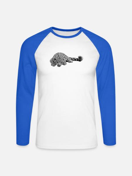 schneeleopard baby - Unisex Baseballshirt langarm - Weiß/Royalblau