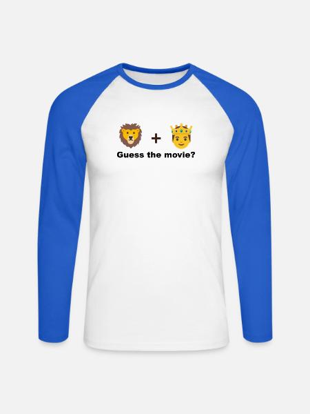 Löwenkönig königliches Tiermotiv - Unisex Baseballshirt langarm - Weiß/Royalblau