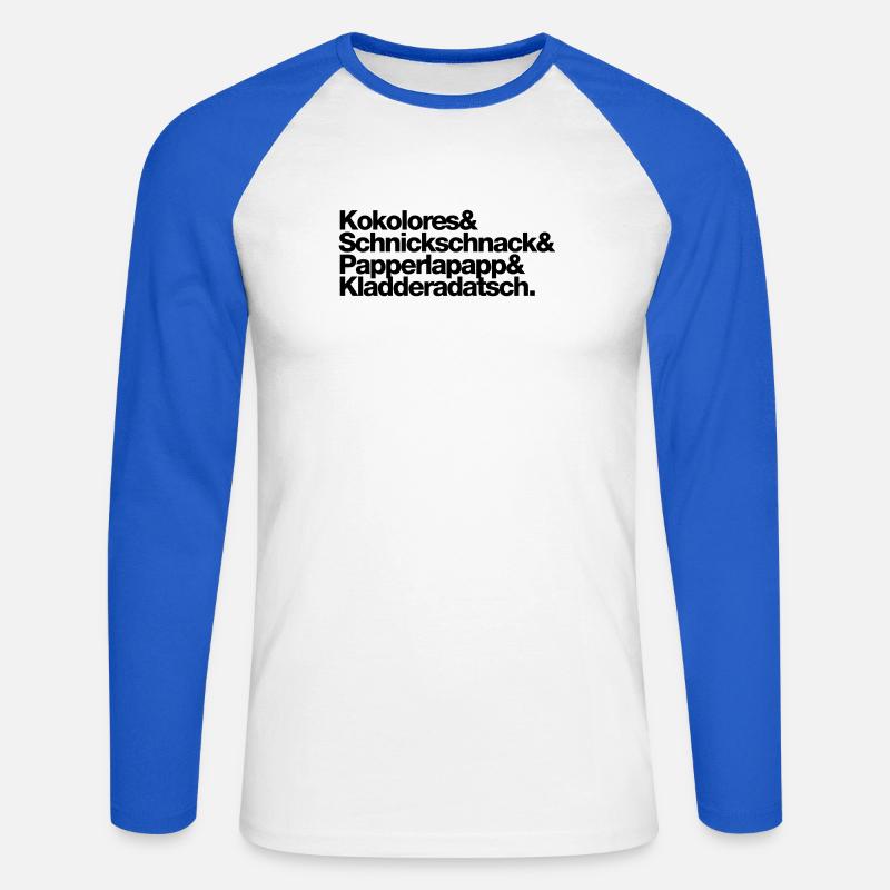 Kokolores Schnickschnack Papperlapapp - Unisex Baseballshirt langarm - Weiß/Royalblau