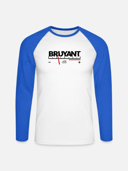Bruyant - T-shirt baseball manches longues Homme - blanc/bleu royal