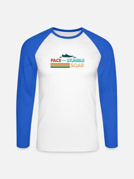 TEMPO STOLPERT HOCH - Unisex Baseballshirt langarm - Weiß/Royalblau