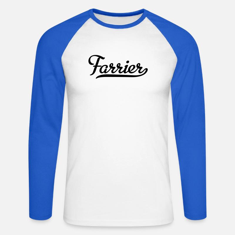 farrier - Unisex Baseballshirt langarm - Weiß/Royalblau