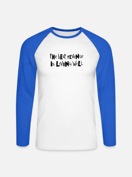 Best revenge ... by Cean - Unisex Long Sleeve Baseball T-Shirt - white/royal blue