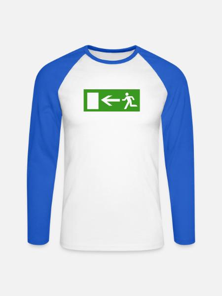 Der Abhauende - Unisex Baseballshirt langarm - Weiß/Royalblau