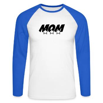 Beste Mama - Muttertag - Unisex Baseballshirt langarm - Weiß/Royalblau - Vorne - Nik (191cm)