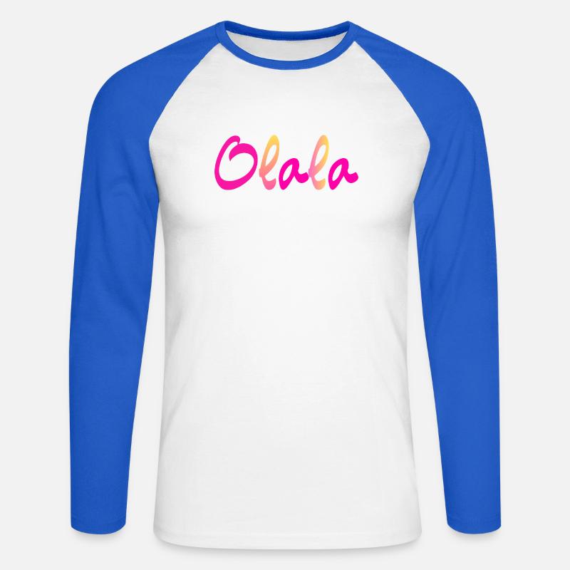 Olala - Unisex Baseballshirt langarm - Weiß/Royalblau
