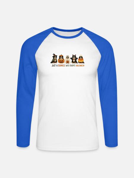 Berner Halloween-Crew - Unisex Baseballshirt langarm - Weiß/Royalblau