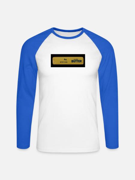 Salted Butter Squishie - Unisex Baseballshirt langarm - Weiß/Royalblau