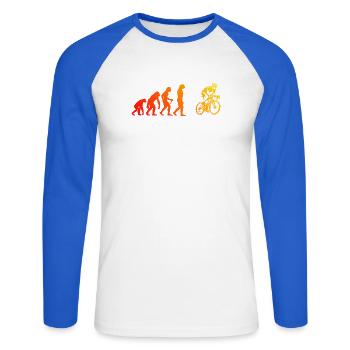 I love road bikes, cool design for racing bikes - Unisex Long Sleeve Baseball T-Shirt - white/royal blue - Front - Nik (191cm)