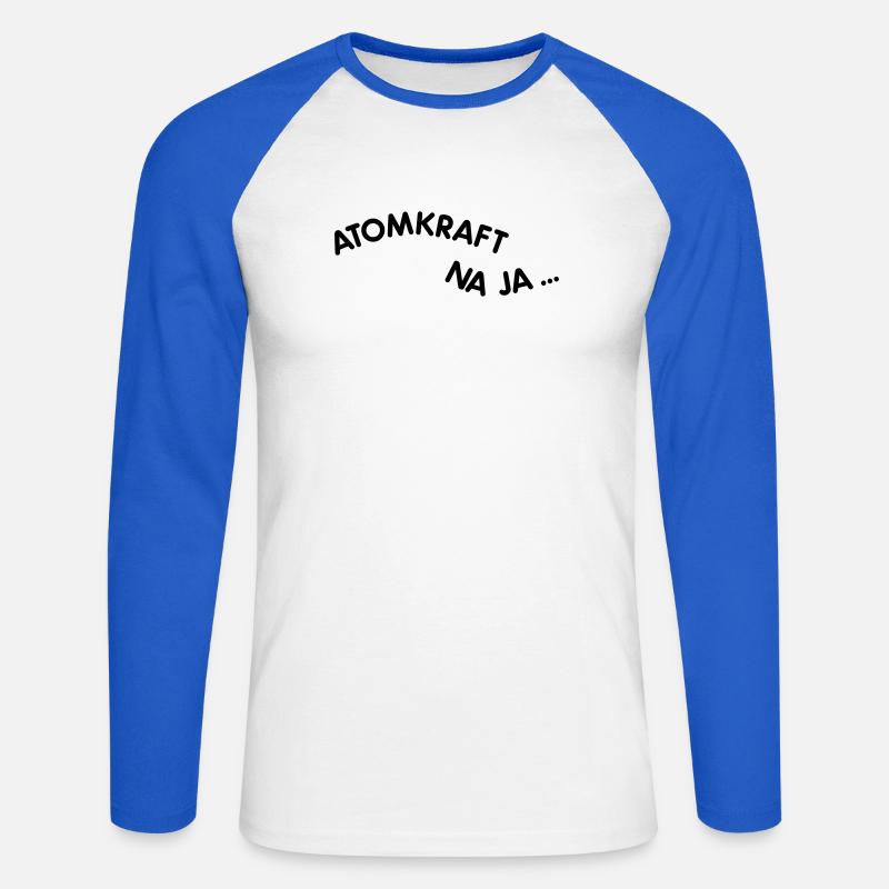 Atomkraft - Unisex Baseballshirt langarm - Weiß/Royalblau