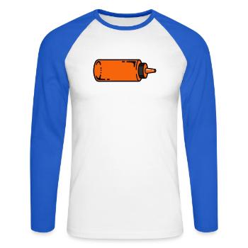 Sauce Bottle BBQ Grilling Ketchup Food Truck - Unisex Long Sleeve Baseball T-Shirt - white/royal blue - Front - Nik (191cm)