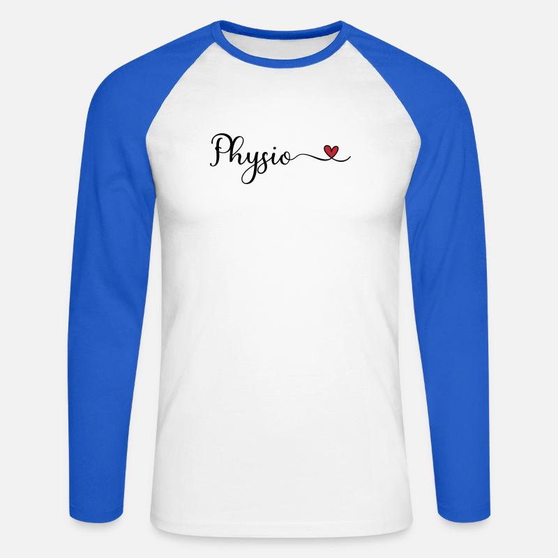 Physio - Unisex Baseballshirt langarm - Weiß/Royalblau