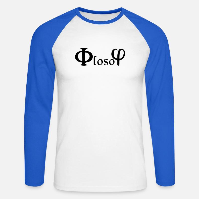 Philosophie / (phi) loso (phi) - Unisex Baseballshirt langarm - Weiß/Royalblau