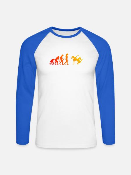 Geschenkidee für die Breakdancerin mit Streetdance - Unisex Baseballshirt langarm - Weiß/Royalblau