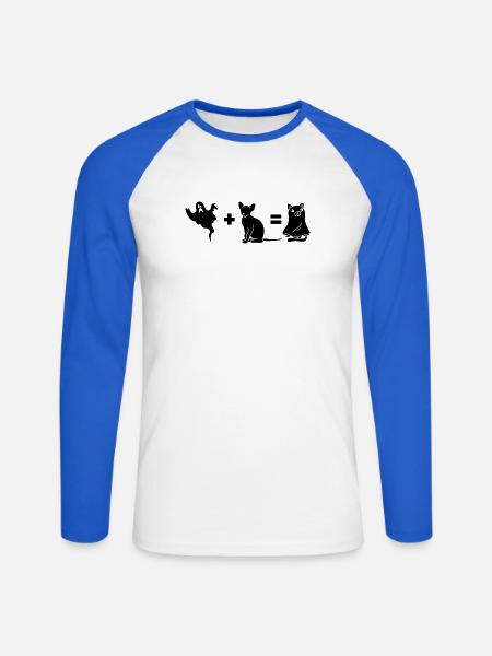 Funny Halloween Dog Ghost - Unisex Baseballshirt langarm - Weiß/Royalblau
