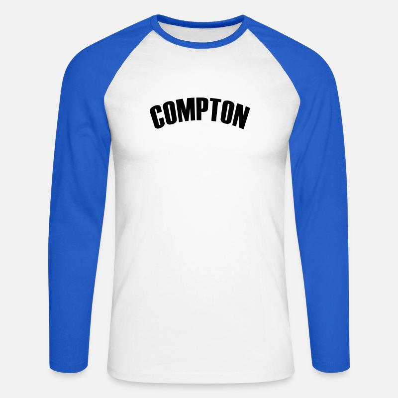 compton shirt - Unisex Baseballshirt langarm - Weiß/Royalblau