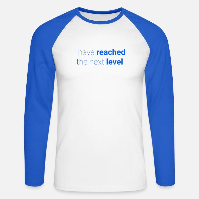 Abstraktes Kontrastmuster zur Selbstdarstellung - Unisex Baseballshirt langarm - Weiß/Royalblau