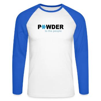 snow - Unisex Long Sleeve Baseball T-Shirt - white/royal blue - Front - Nik (191cm)