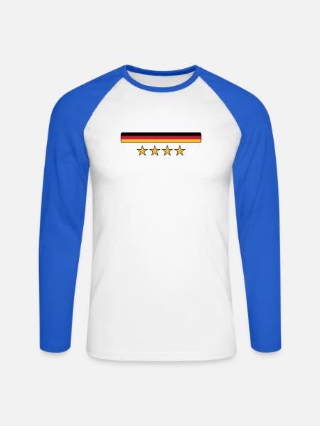 Deutschland - Unisex Long Sleeve Baseball T-Shirt - white/royal blue