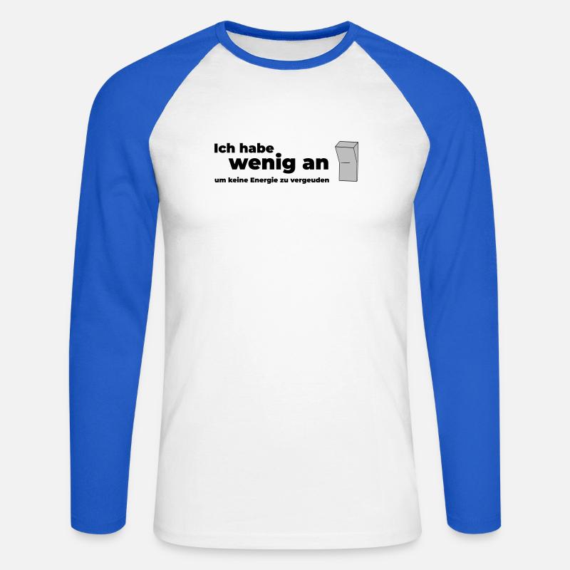 WENIG AN - Unisex Baseballshirt langarm - Weiß/Royalblau