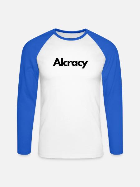 IAcracy_black_version - Unisex Baseballshirt langarm - Weiß/Royalblau