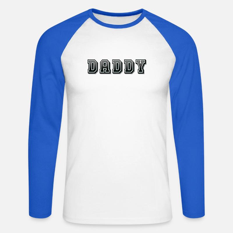 Daddy - Unisex Baseballshirt langarm - Weiß/Royalblau