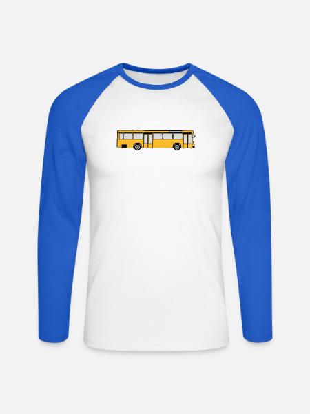 Busfahrer Bus Omnibus Kraftfahrer Schulbus (25) - Unisex Baseballshirt langarm - Weiß/Royalblau