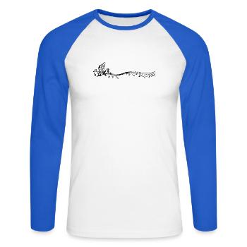 Musique - T-shirt baseball manches longues Homme - blanc/bleu royal - Devant - Nik (191cm)