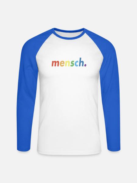 LGBT Menschen Mensch Regenbogen - Unisex Baseballshirt langarm - Weiß/Royalblau