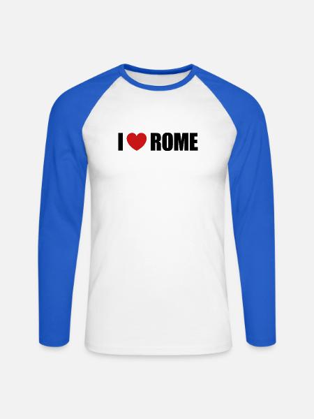 I love Rome - Unisex Baseballshirt langarm - Weiß/Royalblau