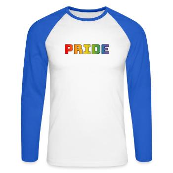Regenbogen pride LGBT lgbtqi queer - Unisex Baseballshirt langarm - Weiß/Royalblau - Vorne - Nik (191cm)