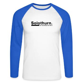Solothurn Koordinaten Kanton Schweiz - Unisex Baseballshirt langarm - Weiß/Royalblau - Vorne - Nik (191cm)