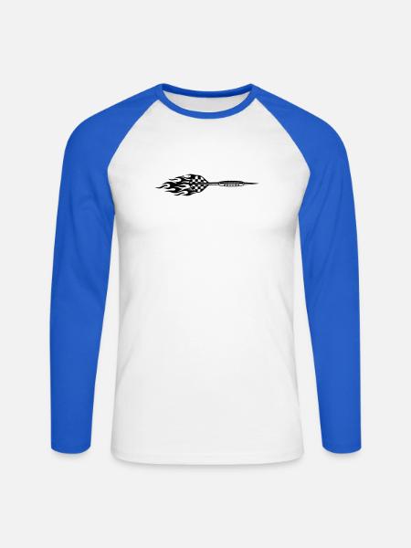 Symbole de fléchette Feu - T-shirt baseball manches longues Homme - blanc/bleu royal