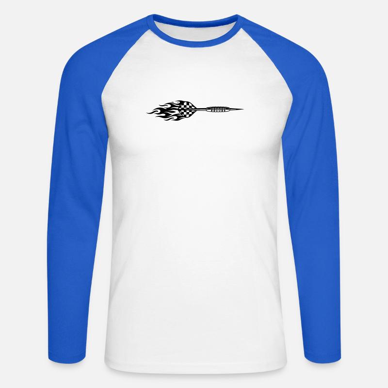 Dart Symbol Fire - Unisex Long Sleeve Baseball T-Shirt - white/royal blue