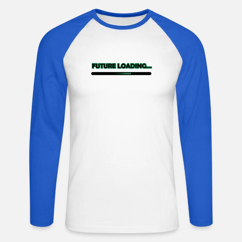 Future Loading Progress Tee - Unisex Baseballshirt langarm - Weiß/Royalblau