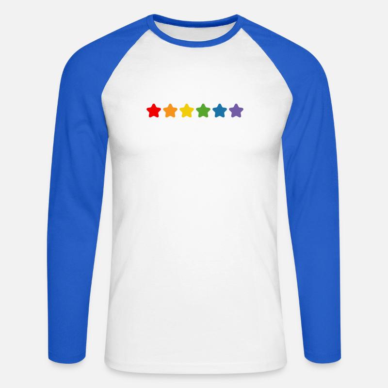 Regenbogen Sternchen LGBT lgbtqi queer - Unisex Baseballshirt langarm - Weiß/Royalblau