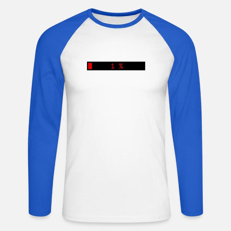 Rectangle loading bar Black Red 1% - Unisex Long Sleeve Baseball T-Shirt - white/royal blue