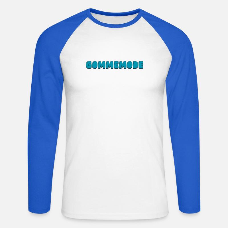 Gommemode - Unisex Baseballshirt langarm - Weiß/Royalblau