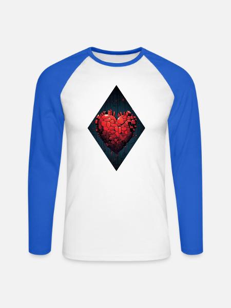 Wiedergeburt eines Herzens - Unisex Baseballshirt langarm - Weiß/Royalblau