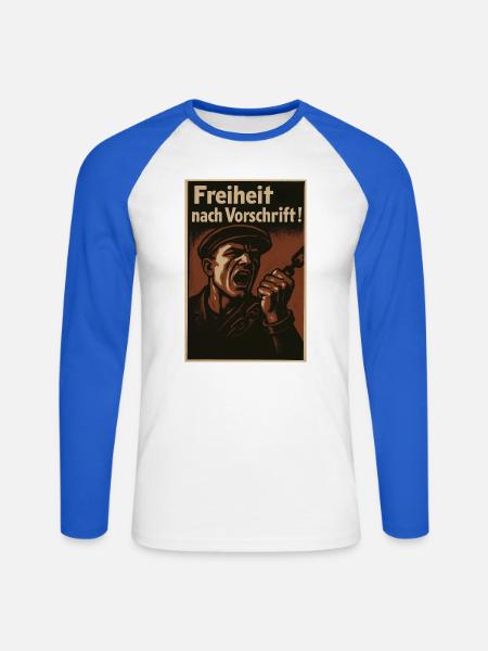 Kettenbruch Befreiungs-Poster - Unisex Baseballshirt langarm - Weiß/Royalblau