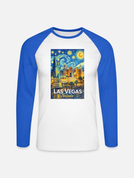 Las Vegas Nevada - Unisex Baseballshirt langarm - Weiß/Royalblau