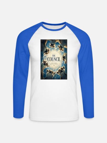 Der Eulenrat – Mystic Circle - Unisex Baseballshirt langarm - Weiß/Royalblau