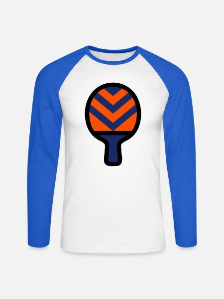 Tischtennisschläger Tischtennis Verein Sport - Unisex Baseballshirt langarm - Weiß/Royalblau