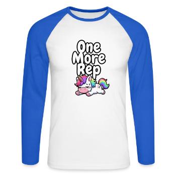 Encore une répétition de la salle de licorne - T-shirt baseball manches longues Homme - blanc/bleu royal - Devant - Nik (191cm)