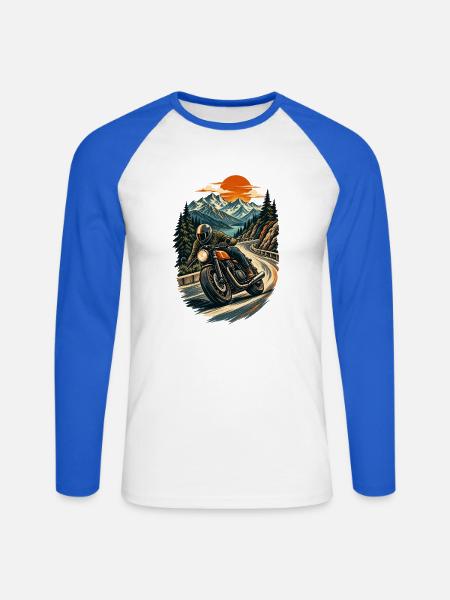 Alpine Rider - Unisex Baseballshirt langarm - Weiß/Royalblau