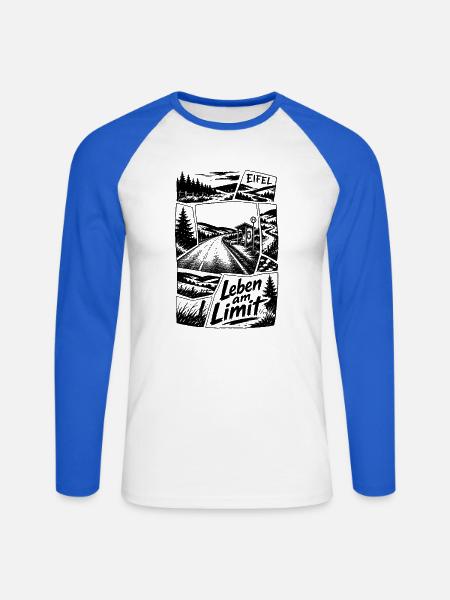 Eifel Leben am Limit - Unisex Baseballshirt langarm - Weiß/Royalblau