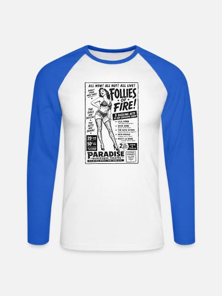 FOLLIES OF FIRE-FINALE - Unisex Baseballshirt langarm - Weiß/Royalblau