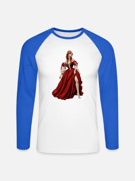 UNSCHULDIG UND BEZAUBERND - Unisex Baseballshirt langarm - Weiß/Royalblau